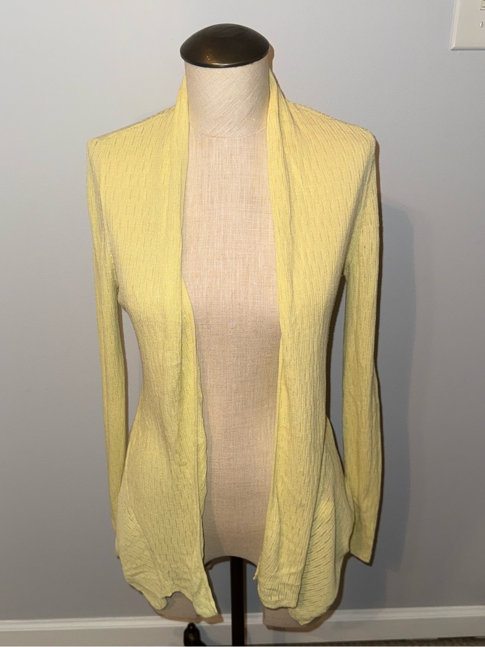 White House Black Market WHBM Yellow Cardigan Size XS